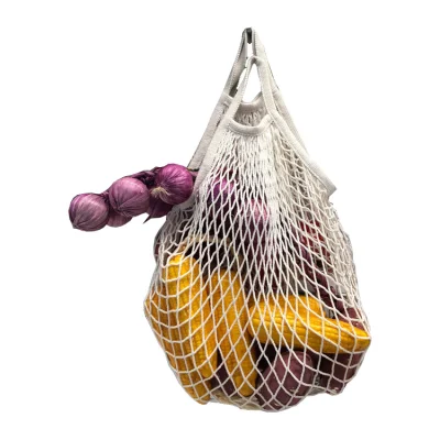 Leno 耐久性のある巾着型果物と野菜のメッシュバッグ